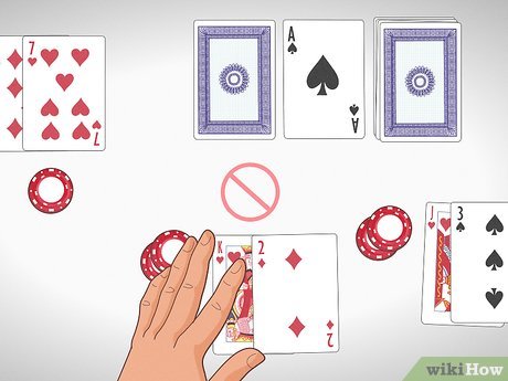 Step 2 把扑克牌留在赌桌上，不要去碰它们。